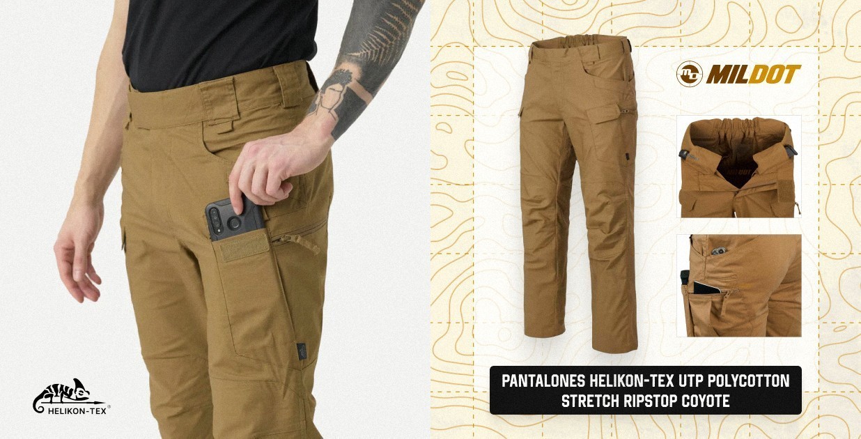 Pantalones HELIKON-TEX UTP PolyCotton Stretch Ripstop coyote