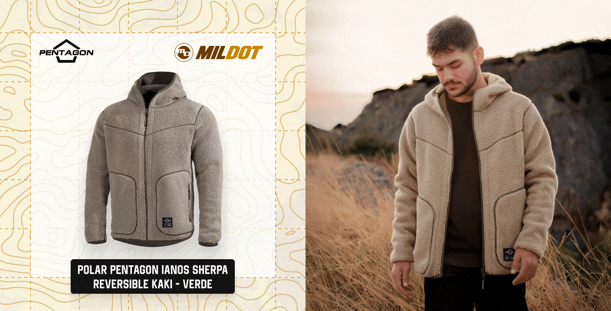 Polar PENTAGON Ianos Sherpa Reversible kaki - verde