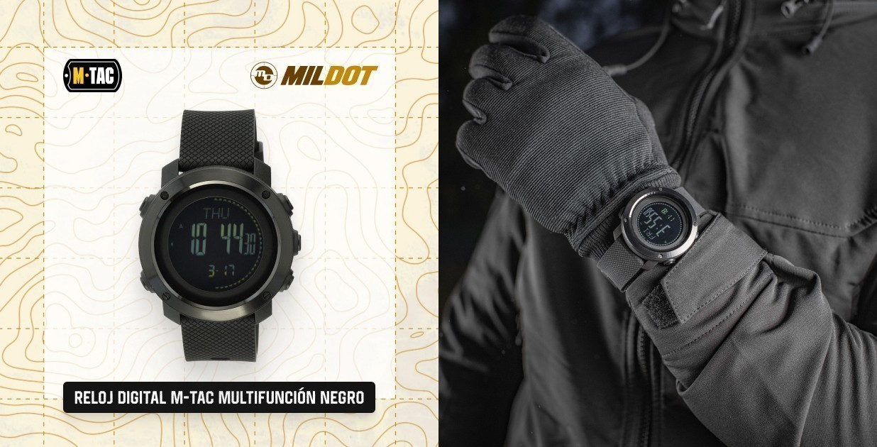 Reloj digital M-TAC multifunción negro