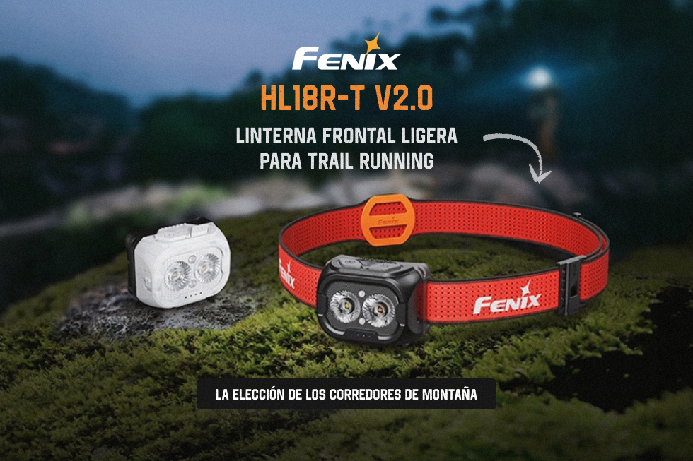 Linterna frontal ligera para trail running Fenix HL18R-T V2.0: la elección de los corredores de montaña.